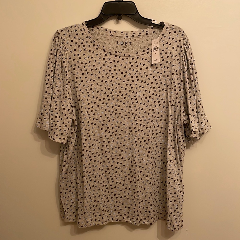 LOFT short sleeve shirt with flower pattern, NWT